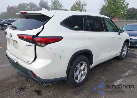 2020 Toyota Highlander Hybrid Le z USA, uszkodzony, nr VIN 5TDBBRCH1LS505233
